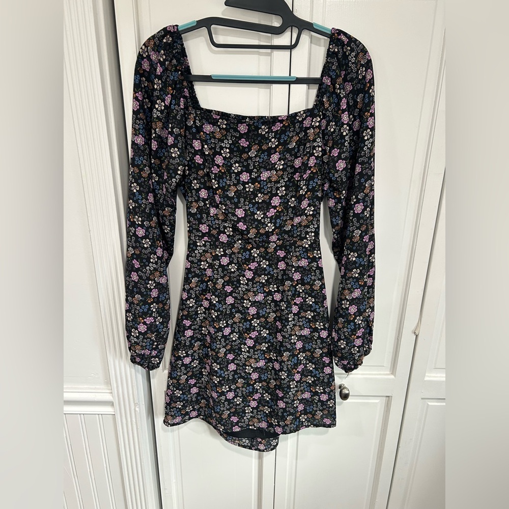 All in Favor Black Floral Dress